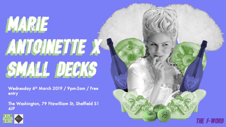 MCS_UoS's tweet photo. Back again for Small Decks next month with another Small Ideas x Film Unit joint party

Come join us on 6th March at The Washington for a boogie after Film Unit's screening of Marie Antoinette

https://t.co/JMu3Cf5dYW

https://t.co/VDb0eRxUIv https://t.co/osnumfm5DV
