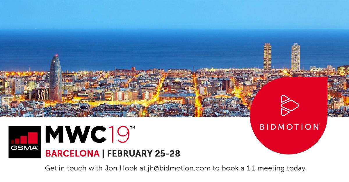 Heading to Mobile World Congress in #Barcelona? We'll see you there! Don't miss the chance to meet the BidMotion team and learn how we can drive growth to your app today 📱 🚀 Reach out to Jon Hook at jh@bidmotion.com to book a 1:1 meeting with our team today #MWC2019