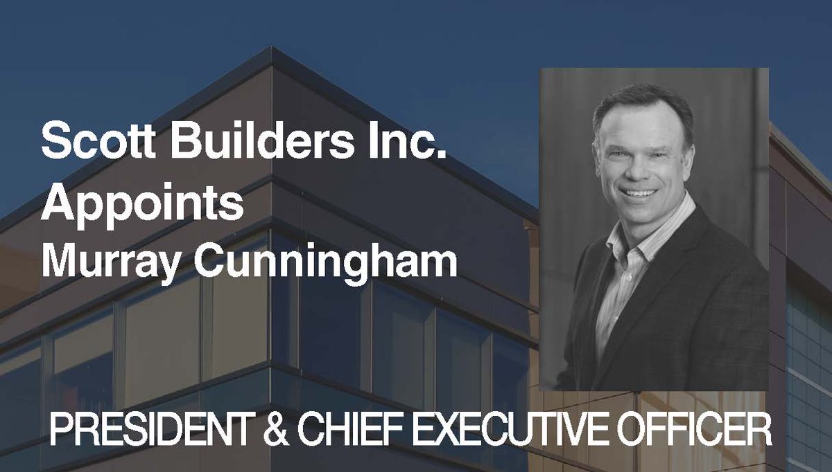 We are pleased to announce the appointment of Murray Cunningham to President &amp; Chief Executive Officer replacing R. Scot Rutherford who retired following a 25-year career with the Company.
Check out the full story at:
facebook.com/ScottBuildersI…