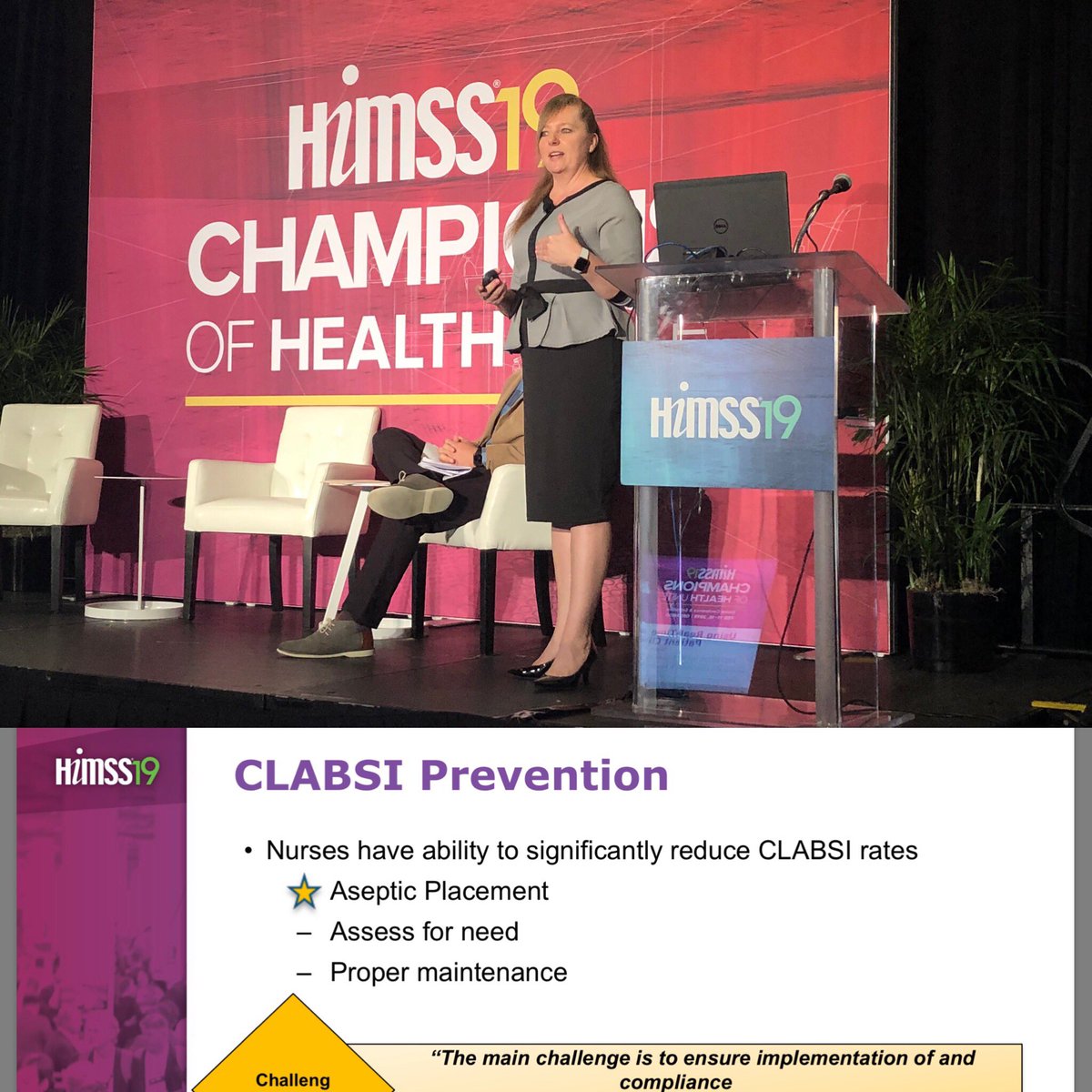 OnCallLearning's tweet photo. Judi Reed takes us through real-time analytics to improve patient outcomes.  #himss19 #chiefanalyticsofficer #rn @AdventistHealth @HIMSS https://t.co/IiD01upOCC