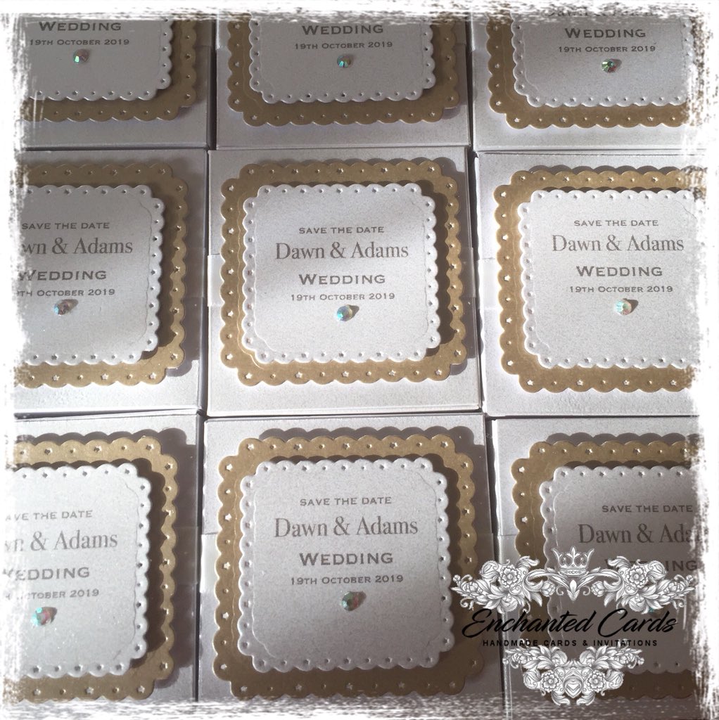 enchanted_cards's tweet photo. Can share these now they have been given out #savethedates #luxury #bespoke #handcrafted #boxed #fridgemagnets adorned with little #handmade #bows We #design &amp; #make All our #handmadeinvitations &amp; #handmadecards for all special occasions #madeinfrance DM to #order #enquire 💗💗💗 https://t.co/bXXLxitqNb