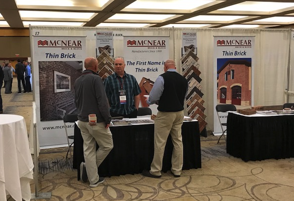 McNear Brick showcasing its colors, textures and additional products at 2019 Brick Forum! Great job <a href="/BrickIndustry/">Brick Industry Association</a>  #mcnearbrick  #thinbrick  #thinbrickpanel #brickfast