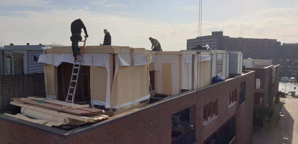 ProPrefab's tweet image. Prefab Houtskelet dakopbouw