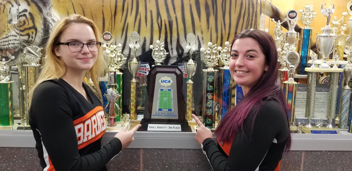 Our 3rd in Nation Cheer trophy has arrived at The Big House and found its spot front and center in our Display case