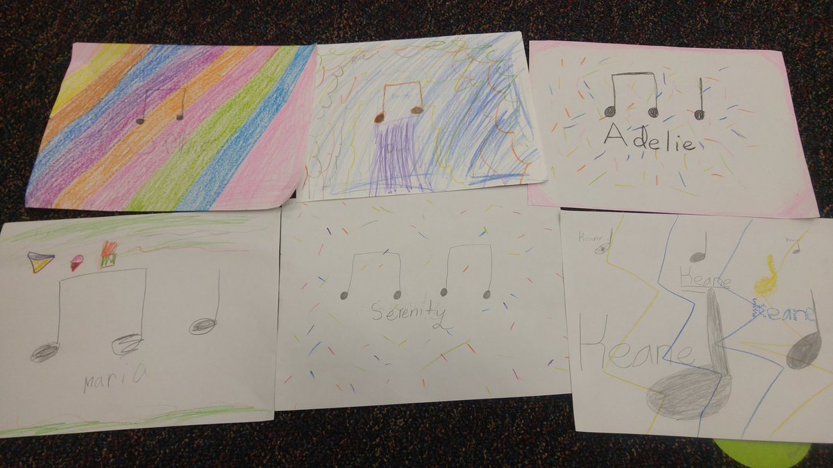 MusicRosedale's tweet photo. In preparation for our rap project, 2nd and 3rd graders figured out the rhythm of their names. https://t.co/gl7nLaFSna