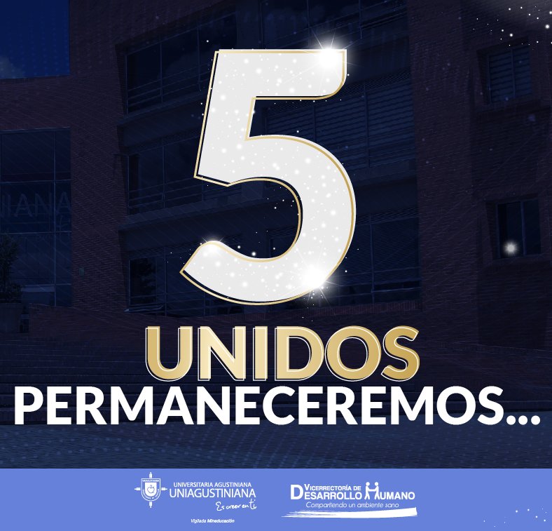 UniagustOficial's tweet photo. #SoyUniagustiniano #MUYPRONTO #CINCO
Porque la UNIÓN nos ha permitido lograr lo que siempre anhelamos ¡Juntos lo haremos realidad! #UNIAGUSTINIANA #EsCreerEnTi https://t.co/A7gDpgVySi