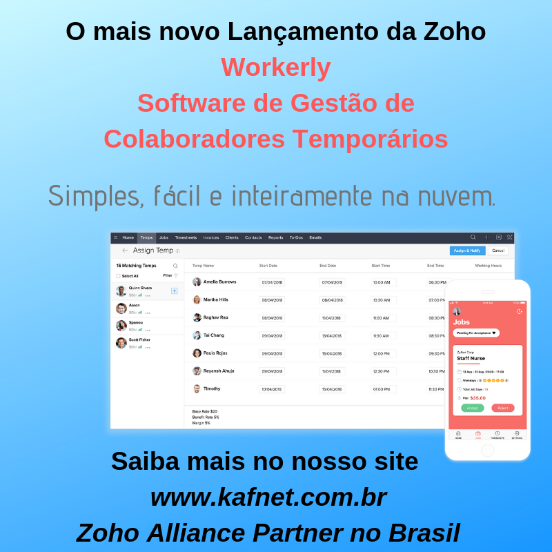 Kafnet1's tweet photo. Zoho Workerly - Software de Gestão de Colaboradores Temporários 

Acesse e venha conhecer mais: https://t.co/IG3zdchAlL https://t.co/4QkNOVwHLP