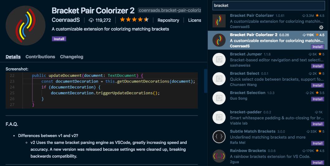 vscodetips's tweet image. Are you a big fan of the Bracket Pair Colorizer extension? If you are, consider switching to version 2 (a different extension, same author). There are speed improvements. 🐌 ==> 🐇 Grab it here marketplace.visualstudio.com/items?itemName… #vscodeextensions