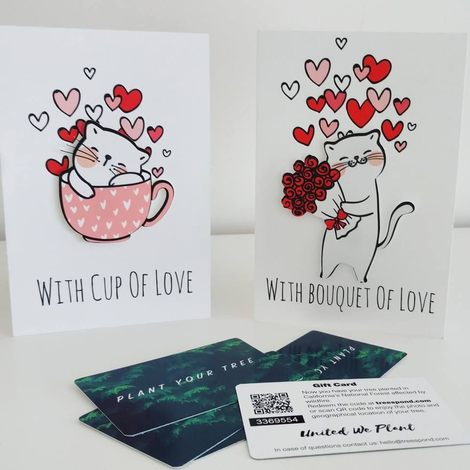 treespond's tweet photo. Have you already select gift(s) for your Valentine? 🤔 
If YES, you can add our greeting cards to express your love ❤️❤️ 
If NOT YET, it's OK! 😊  We are here with our greeting cards that plants trees! 🌳😍 
Shop here https://t.co/O4jLuwFlCr 😊 
#ValentinesDay2019 #giftidea https://t.co/C7IG11R2mF