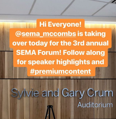 UTexasMBA's tweet photo. Happening now at #RowlingHall! 3rd annual Sports, Entertainment &amp; Media Forum (SEMA) with industry game-changers, Ty Haney-Founder/CEO @OutdoorVoices, @_delconte-Athletics Director @TexasLonghorns &amp; Duff Stewart-CEO @GSDM. Catch our live stories ➡️ https://t.co/375km1ithG https://t.co/0WEransJ7l
