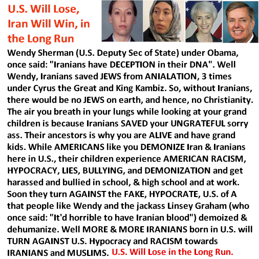 BESTandWORSTcos's tweet photo. @JZarif U.S. is LOSING #HEARTS AND #MINDS because of its HATEFUL #RACIST, #BULLING #Iran (and hence #Iranian #People) - #American #SANCTIONS cannot mask or hide or delete the #TRUTH - Americans and British GOV'S have #KILLED n #STOLE resources of #IranianPEOPLE for 120 yrs collectively https://t.co/CQscb3Gs38