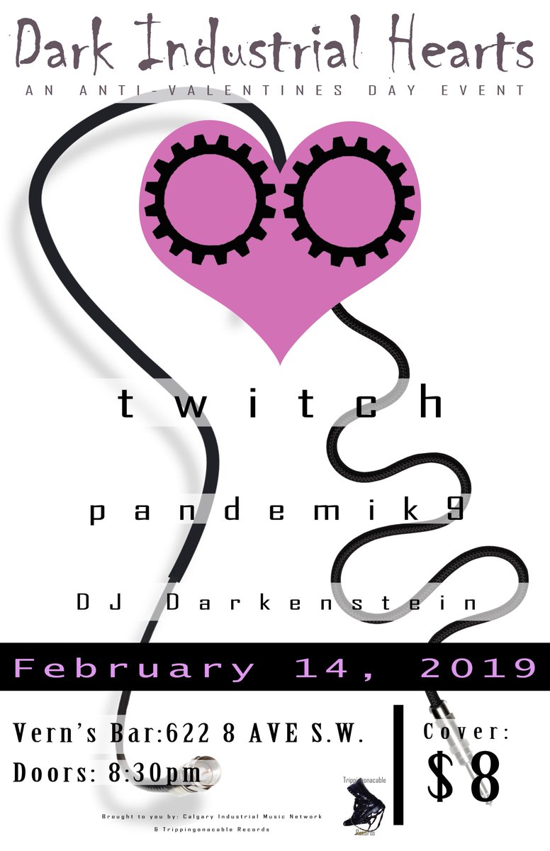Tomorrow! Dark Industrial Hearts: An Anti-Valentines Day Event at Vern's Bar!! #Twitch #Pandemik9 #DJDarkenstein

Confirm your attendance here:
facebook.com/events/1152530…

#14Feb2019 #DarkIndustrialHearts #AntiValentines #Valentines #IndustialMetal #IndustrialHiphop #ShredIndustrial