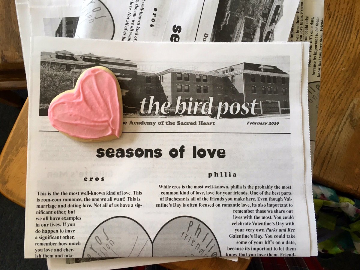DA_Birdpost's tweet image. The newspaper is fresh off the press! Happy Valentine’s day from the journ nerds ❤️💗🥀
