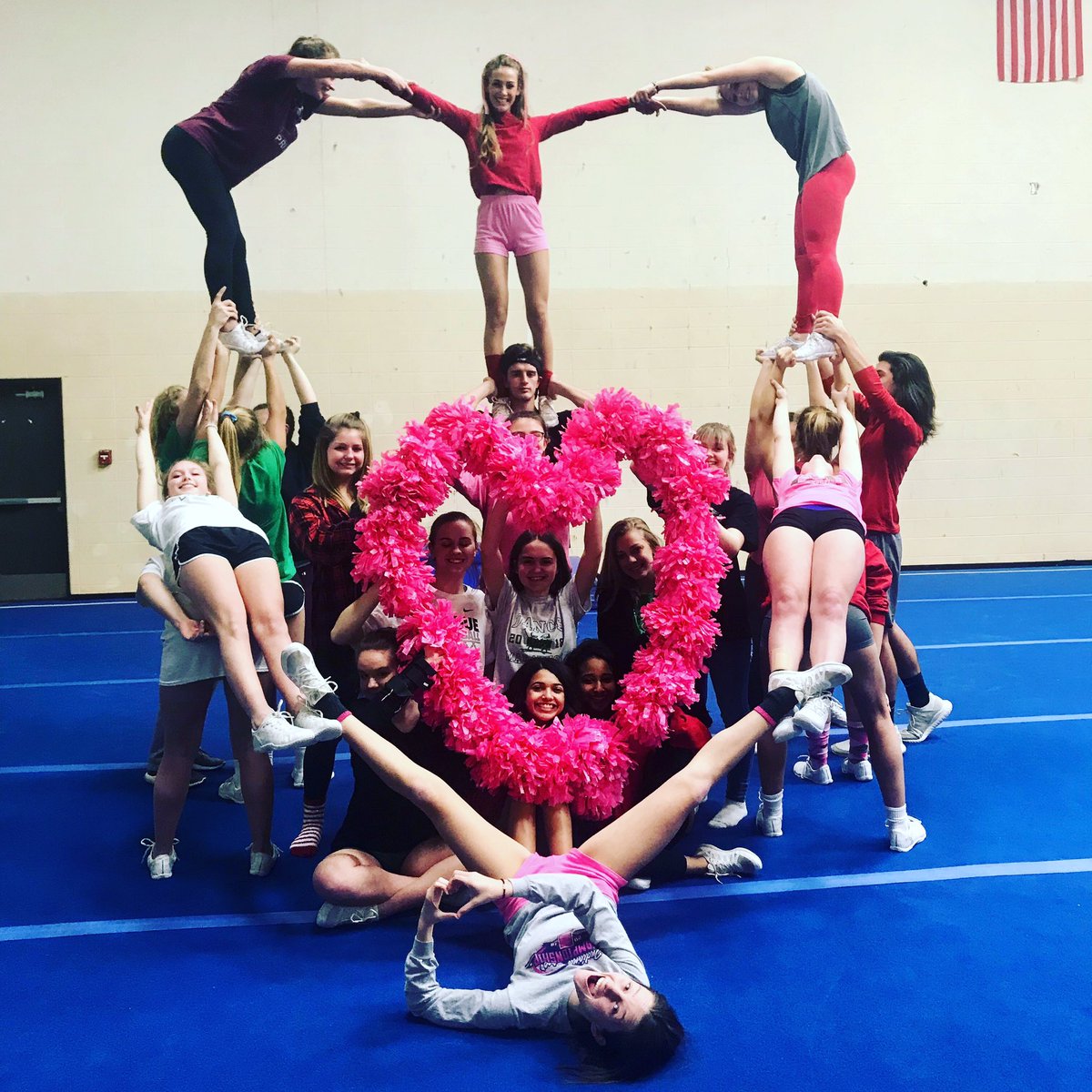 NCTrojanCheer's tweet photo. This was the best heart we could do 😂💕🎀 Happy Valentine’s Day! ♥️ https://t.co/f5AJTWgfKH