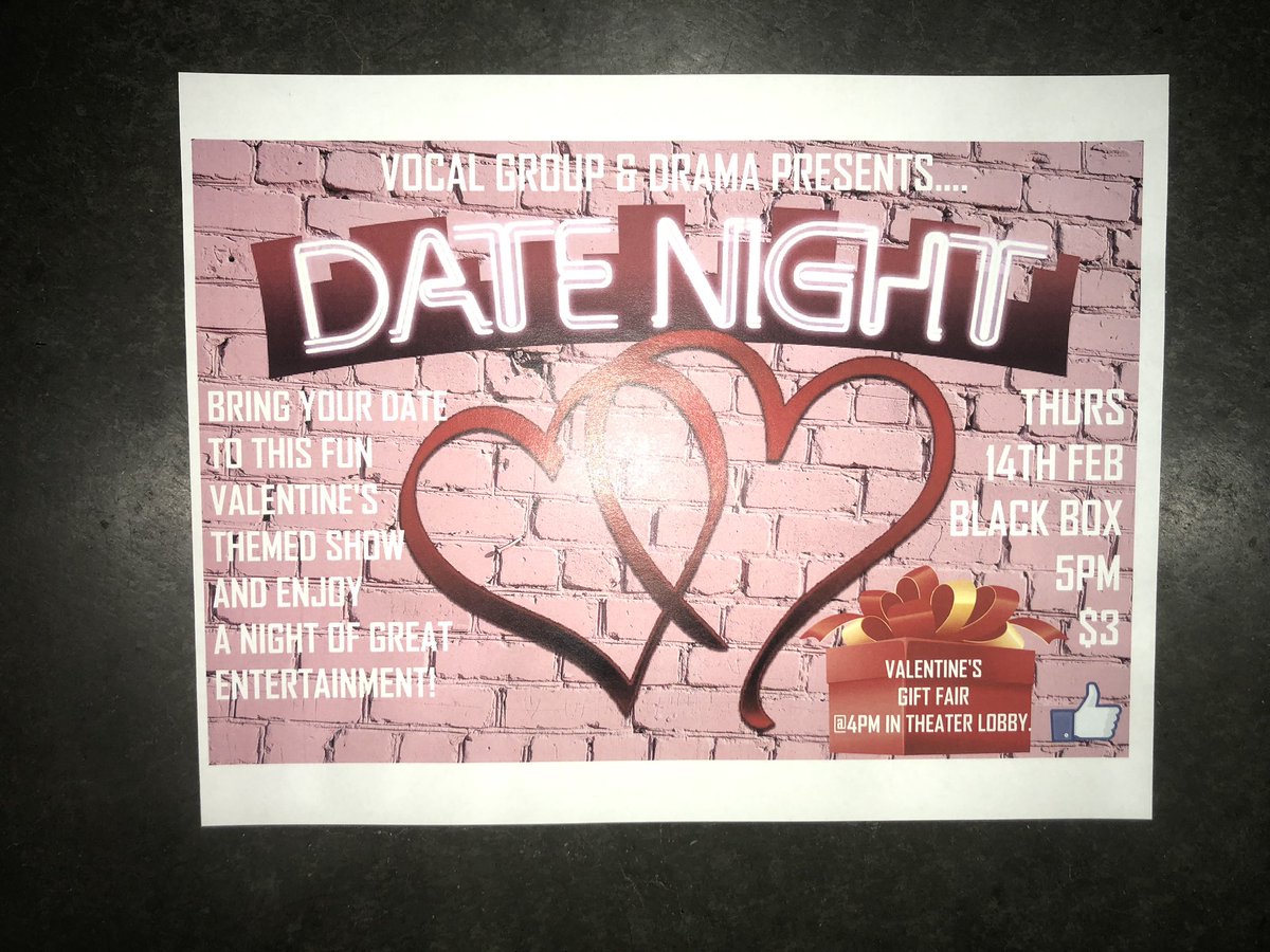 balconyEHS's tweet photo. We’re doing a Valentine’s Day show!! Don’t worry it isn’t all cute and stuff. Come down to the black box TOMORROW at 5 to watch some scenes about sucking at love. It’s 3 dollars at the door. We will also be selling roses, stuffed animals, and chocolate. https://t.co/KBTDCGgq20