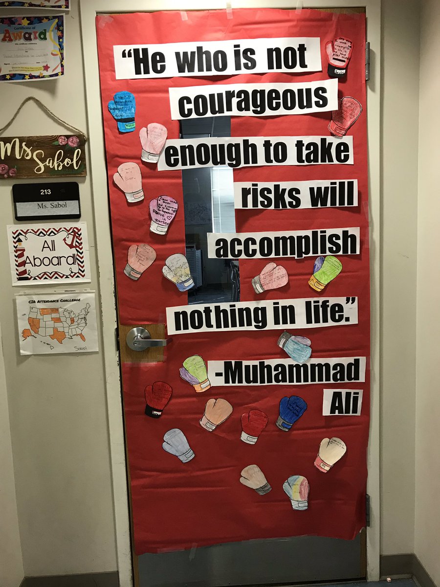 MissSabol's tweet photo. Today we spent some time researching Muhammad Ali and being inspired by what he accomplished. Our class bravely shared their goals for their lives to add to our door! #CIArocks #blackhistorymonth #WEarethekey https://t.co/icRuM3Pnsr