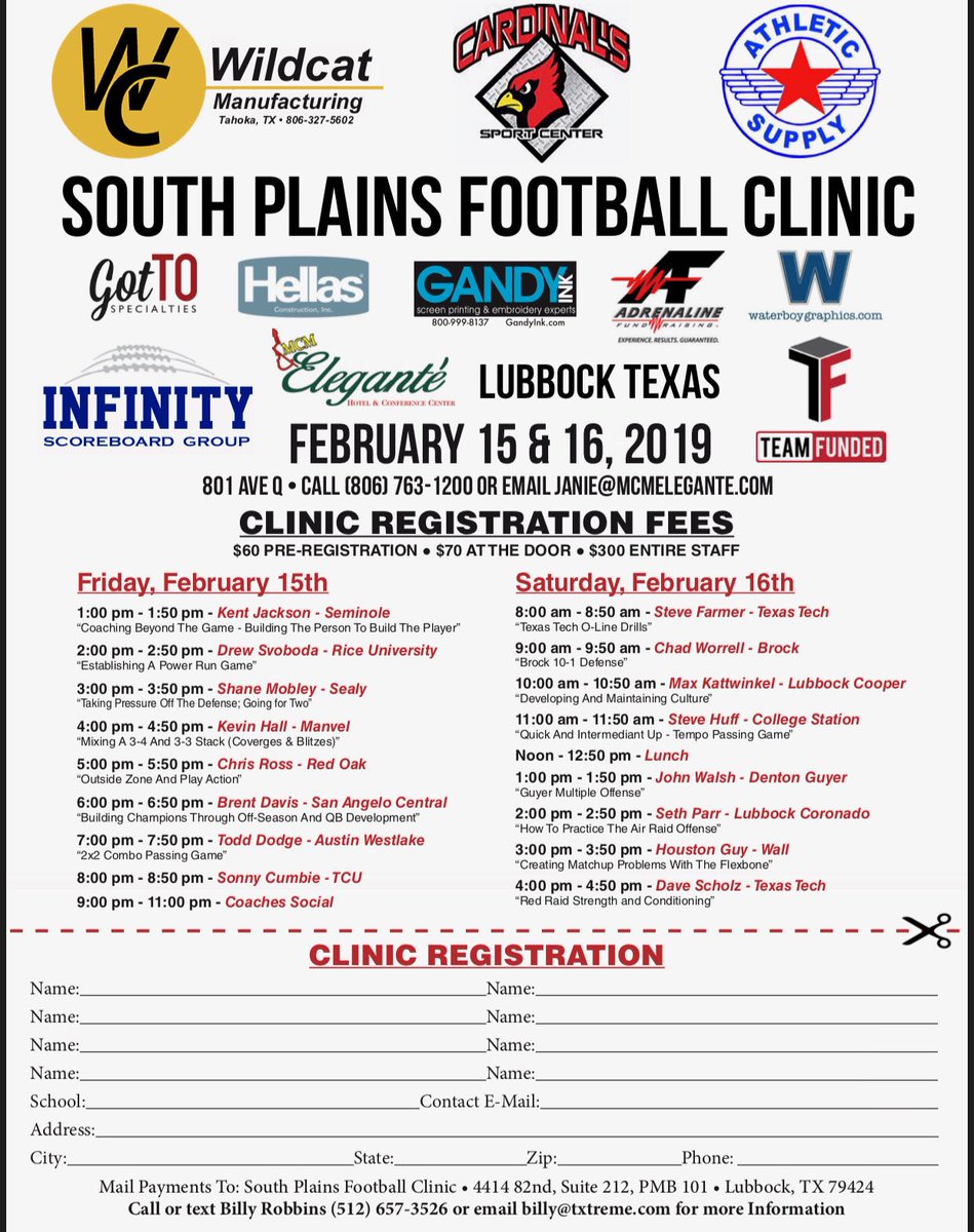 South Plains Football Clinic has over 200 pre-registered for a great weekend of football and fellowship!#thsfb