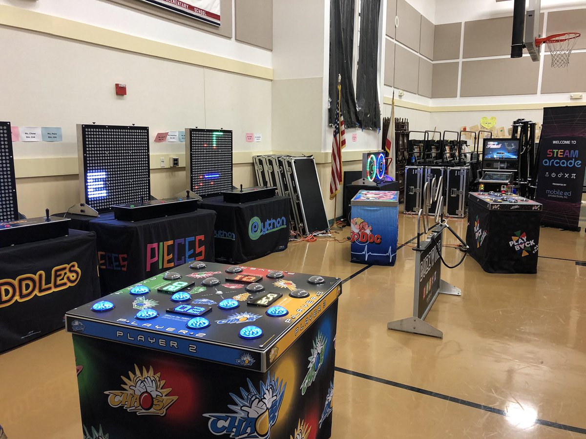 ms_nansense's tweet photo. #steamarcade was brought to @EastinMonarchs. Fifth grade classes were so excited for this! Thanks to the Eastin PTC. https://t.co/q911Lcn0JL