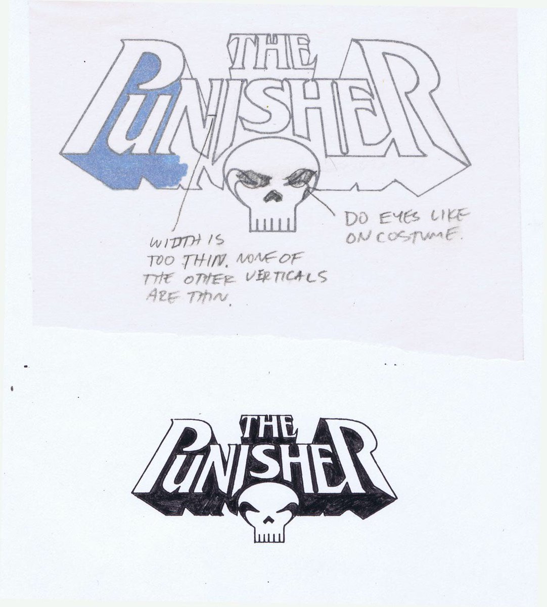 CoolComicArt's tweet image. The Punisher title logo, 1985 designs by Kevin Nowlan @KevinNowlan
