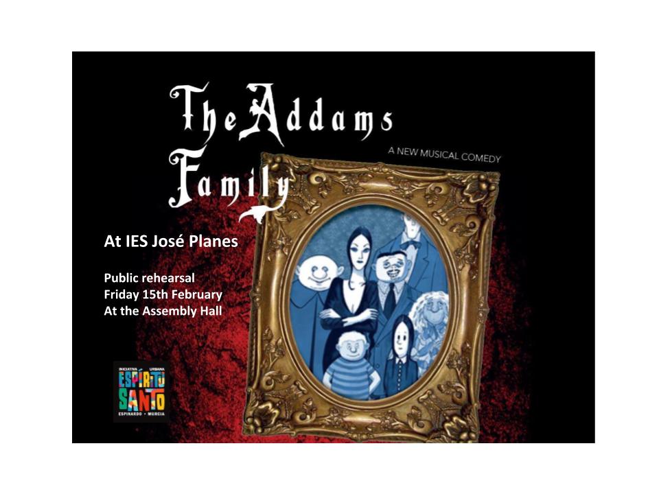 iesjoseplanes's tweet photo. Musical en inglรฉs: public rehearsal Addamยดs family
#Viernes15/02 #XISemanaCultural
#Gooooooooooooo https://t.co/RvL43jO3JP
