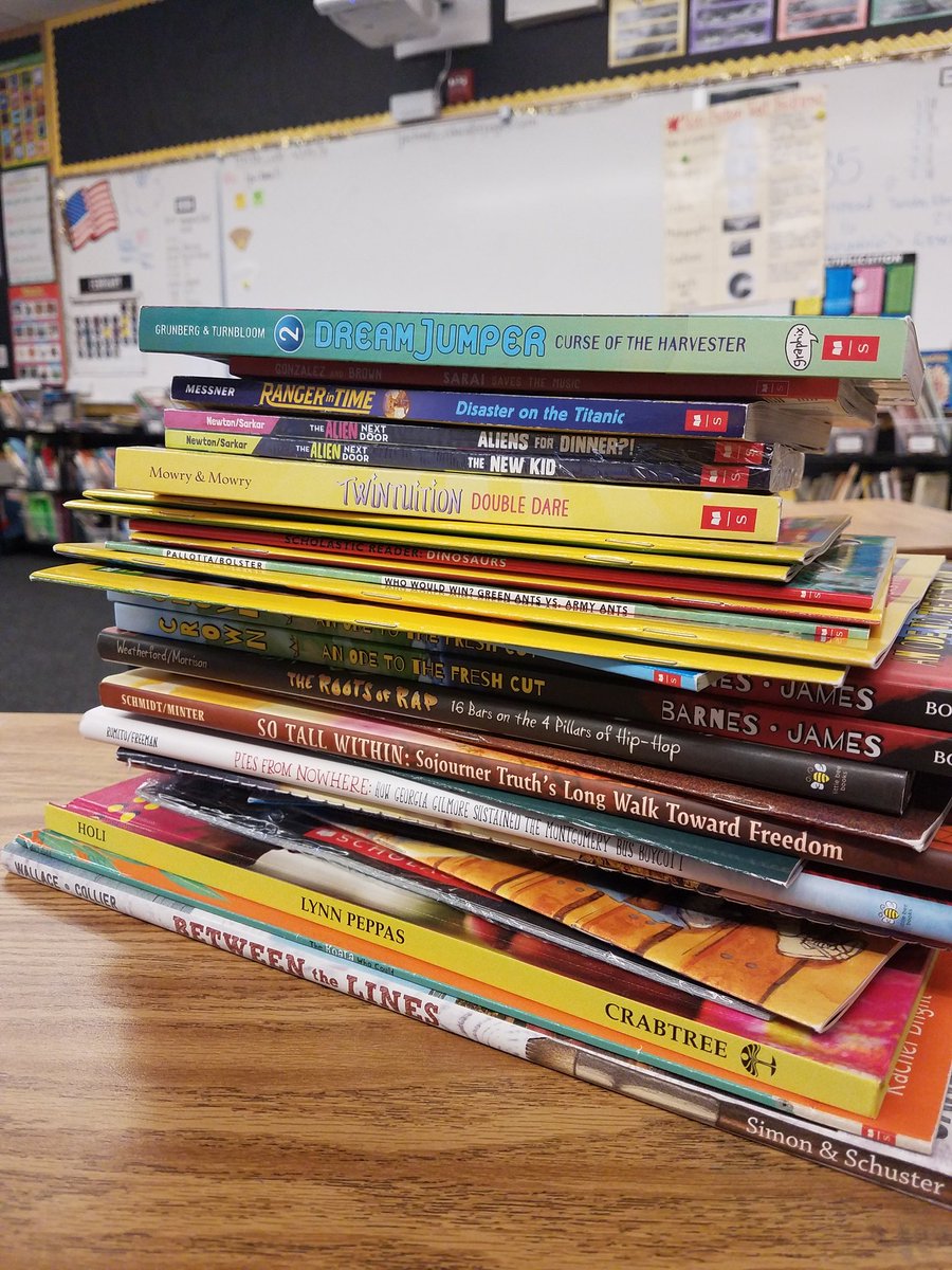 Lots of new @Scholastic books have arrived! 📚😍📚 #scholastic #4thgrade #readingisfun #scholasticteachers #4thgradereading #scholasticbooks @LESDSchools @andersonLESD