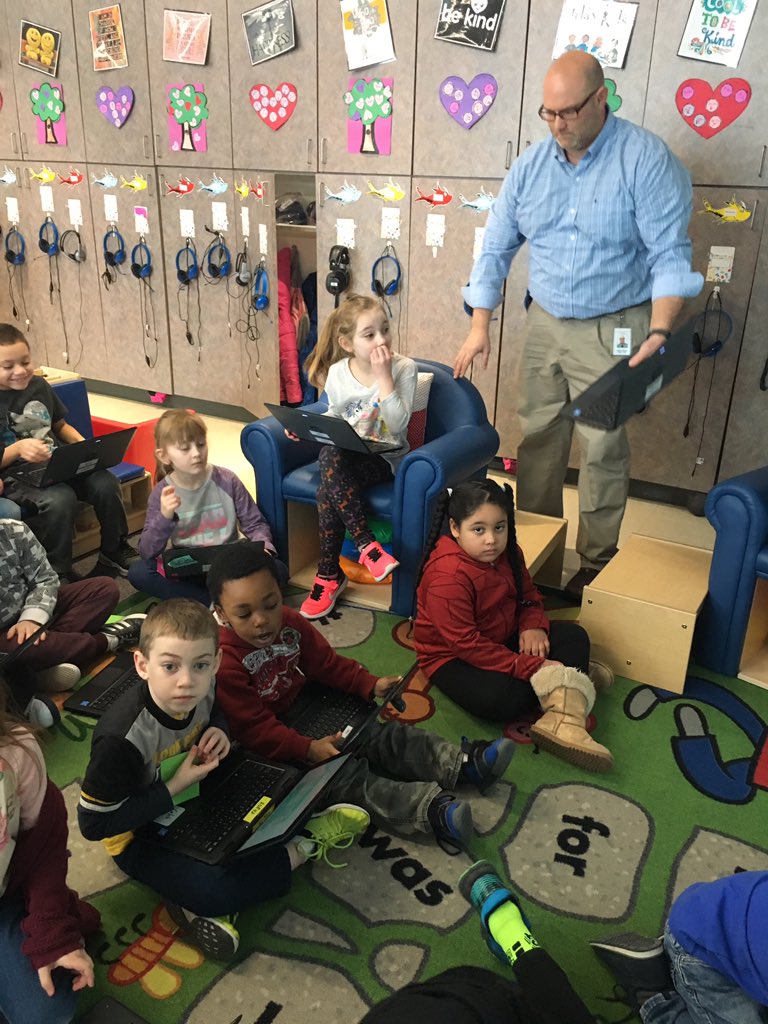 Mr. Coleman teaching us about computer safety.