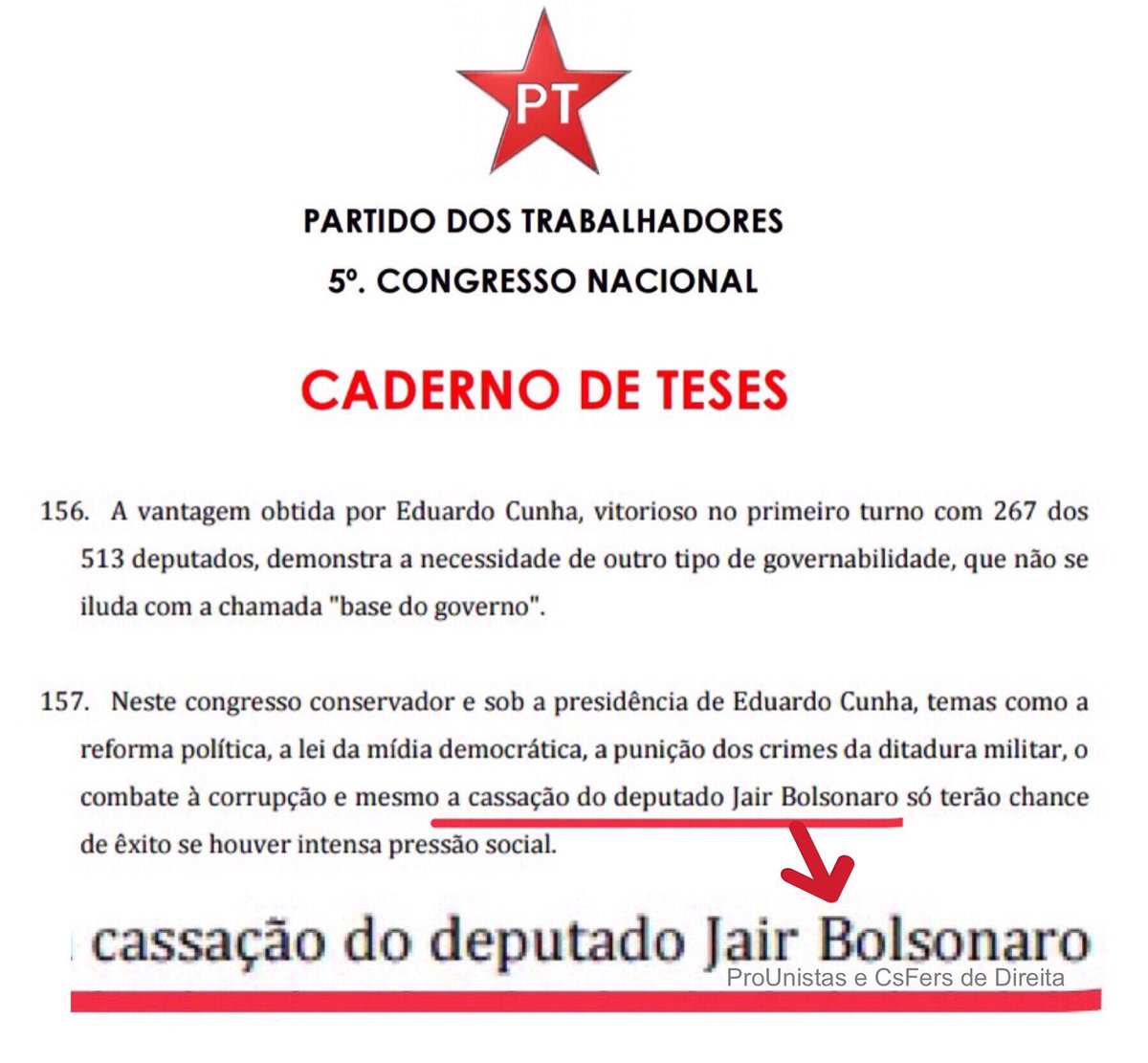 Esse caderno de tese foi lançado antes das eleições,consta a cassação do deputado Jair Messias Bolsonaro,isso está me cheirando a Adélio Bispo.