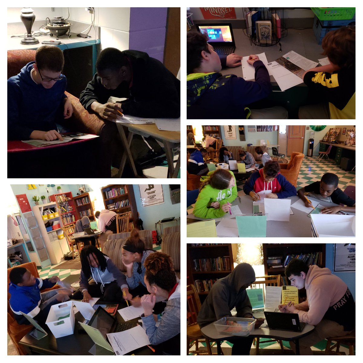SouthSeminole21's tweet image. Students in Ms. Downey, Ms. Perez, and Ms. Noll&apos;s 7th grade ELA classes completed various activities with figurative words and phrases and writing PEEL paragraphs while solving clues to &quot;break-out&quot; of their &quot;Bird Box&quot;! #learningwhilehavingfun