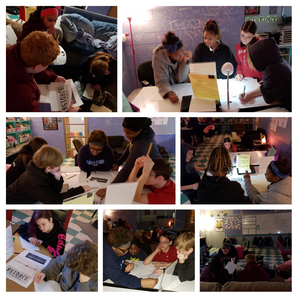 SouthSeminole21's tweet image. Students in Ms. Downey, Ms. Perez, and Ms. Noll&apos;s 7th grade ELA classes completed various activities with figurative words and phrases and writing PEEL paragraphs while solving clues to &quot;break-out&quot; of their &quot;Bird Box&quot;! #learningwhilehavingfun