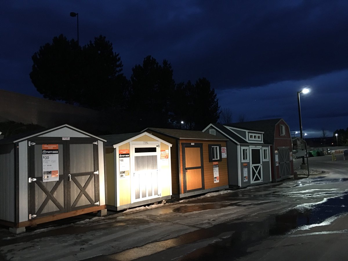 PhillipaTShed's tweet photo. How cool do these sheds look at nighttime #THD1508 #LONETREE #pricechange #signage #NightShift @James1508M @deanosettle @DVasquez_D214 @WhitefleetChris https://t.co/2nqGzl4aN3