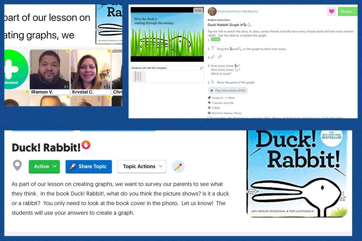 pdhutch's tweet image. Is it a 🦆 or a 🐇?  Can’t wait to see my students reactions when they see and hear their parents responding to our @Flipgrid topic!  Ss will complete a @Seesaw activity to graph those responses.  #CILD  app.seesaw.me/pages/shared_a…