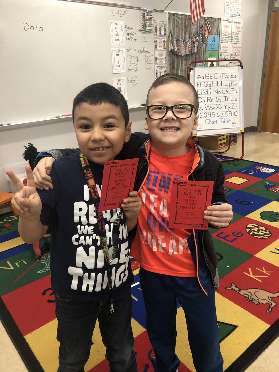 Mrsdsmith3's tweet image. These two received a special invitation  to have lunch with the Assistant Principal, Mrs. Steen, for having perfect attendance! #soexcited #pvlionpride #superinsecond #attendanceiskey