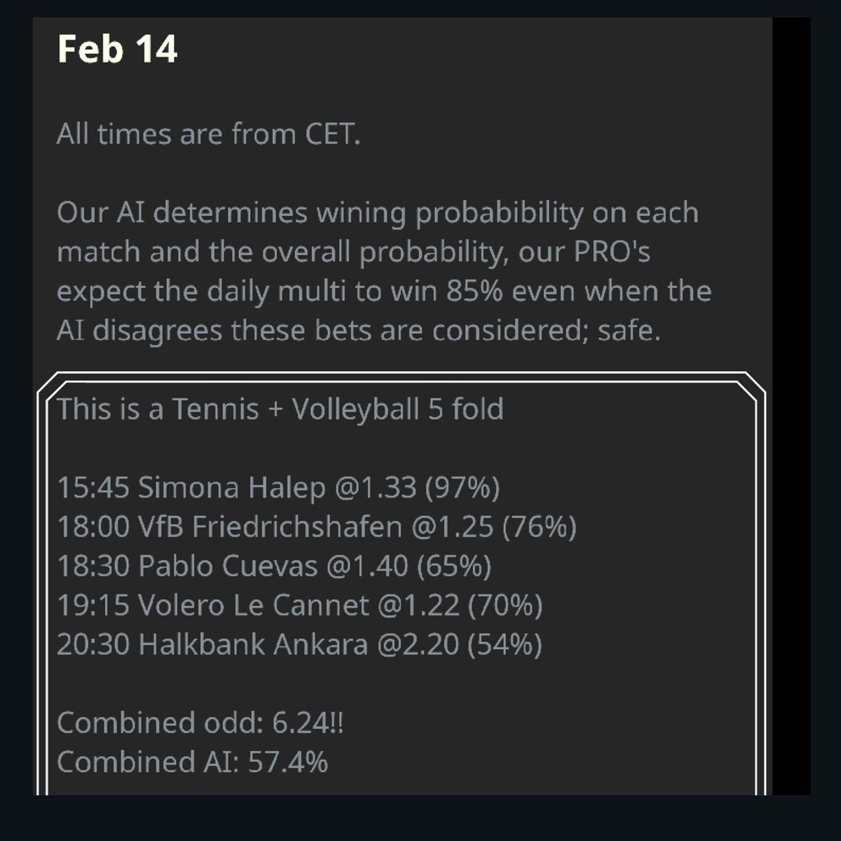 ProjectHTB's tweet image. 6.24 odd today ;)