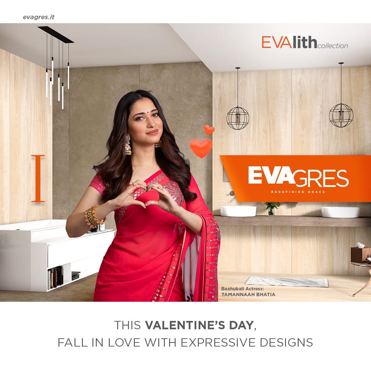 Designs that makes you fall in love at first sight, come & fall in love with EvaGres India. #HappyValentineDay @tamannaahspeaks #amazingdesigns #walltiles #luxuryhome #designers #architects #homedecor #interiors #productdesign #interiorarchitecture #interiordesigner