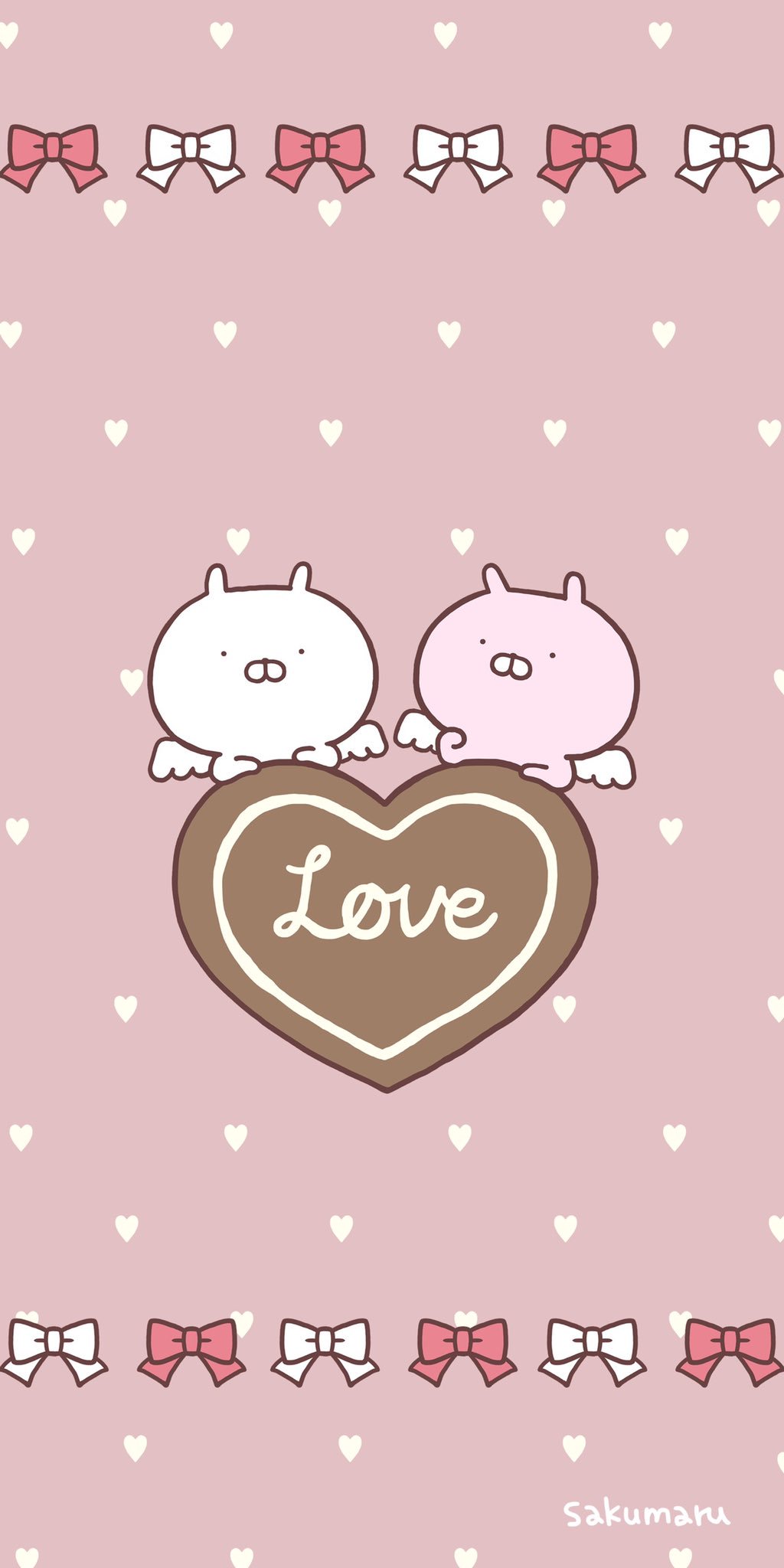 Sakumaru うさまるといっしょ Twitterren ハッピーバレンタイン キューピッドのお手伝い中のうさまるうさこ 待ち受けにどうぞ