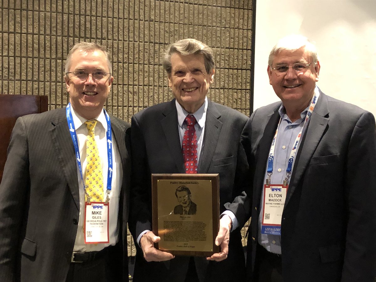 KayJohnsonSmith's tweet photo. So happy to see my great friend Abit Massey - also @animalag member & @GAPoultryFed President Emeritus- inducted today in the #AmericanPoultryHistoricalSociety Hall of Fame at #IPPE19 So well deserved! https://t.co/9VdLwW5Yt1