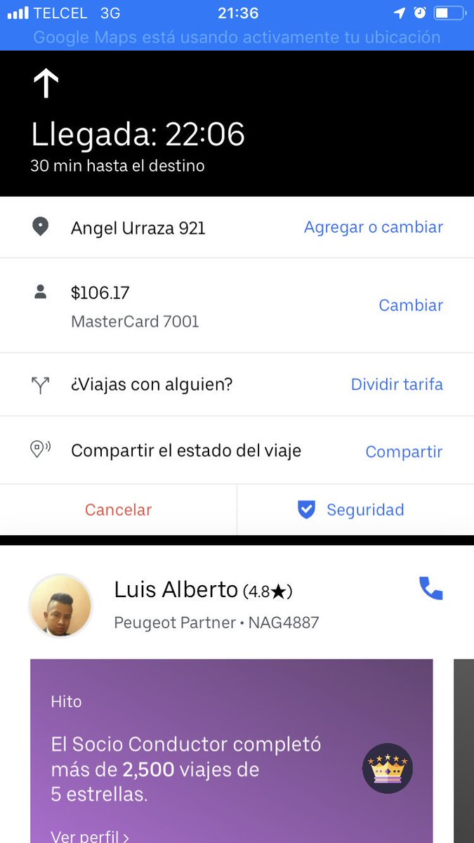 stefmarco1's tweet photo. Ya inicio el viaje!!!! Hagan algo!!! Yo no voy a pagar ese viaje porque ni siquiera llegó por mi @Uber_MEX https://t.co/n886Xxq4S0