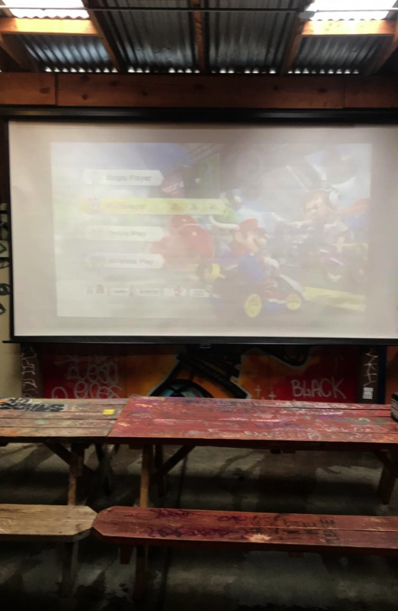 TelegraphOAK's tweet photo. Yeah it’s raining. Yeah we’re open. Jason’s bartending. That means Mariocart. https://t.co/EgnzQrJeJI