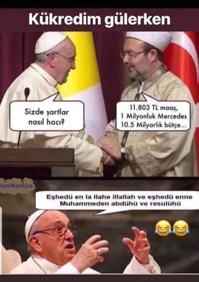 Papa durumu anlamış