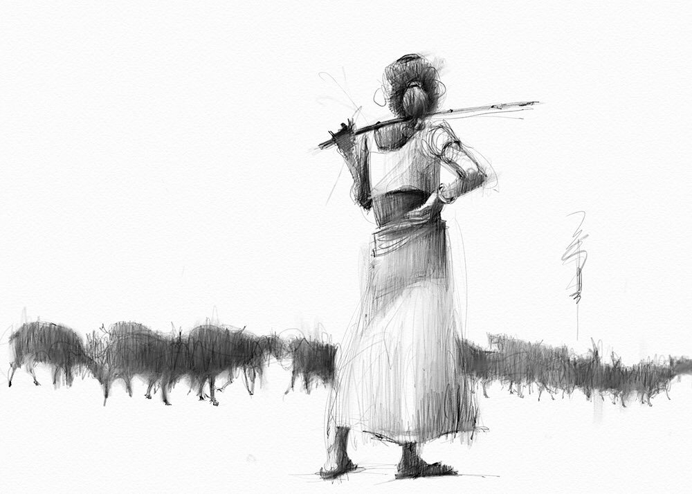 Simple Sketch of Rural life  Steemit