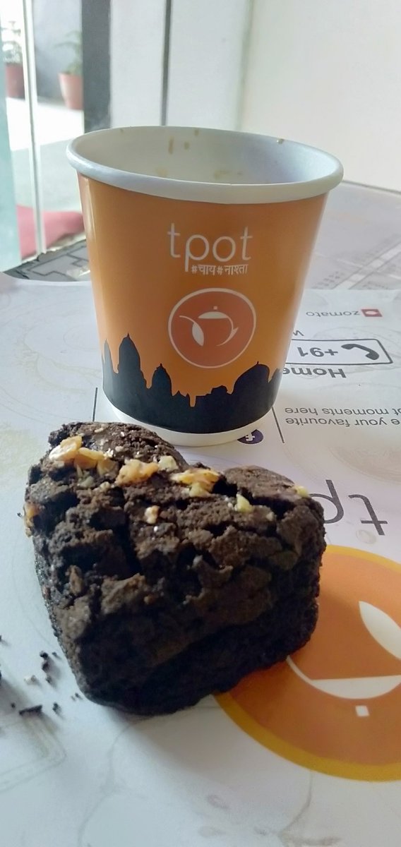 Enjoying Valentine special Heart shape Brownie treating myself <a href="/Tpot_Cafe/">tpot</a>