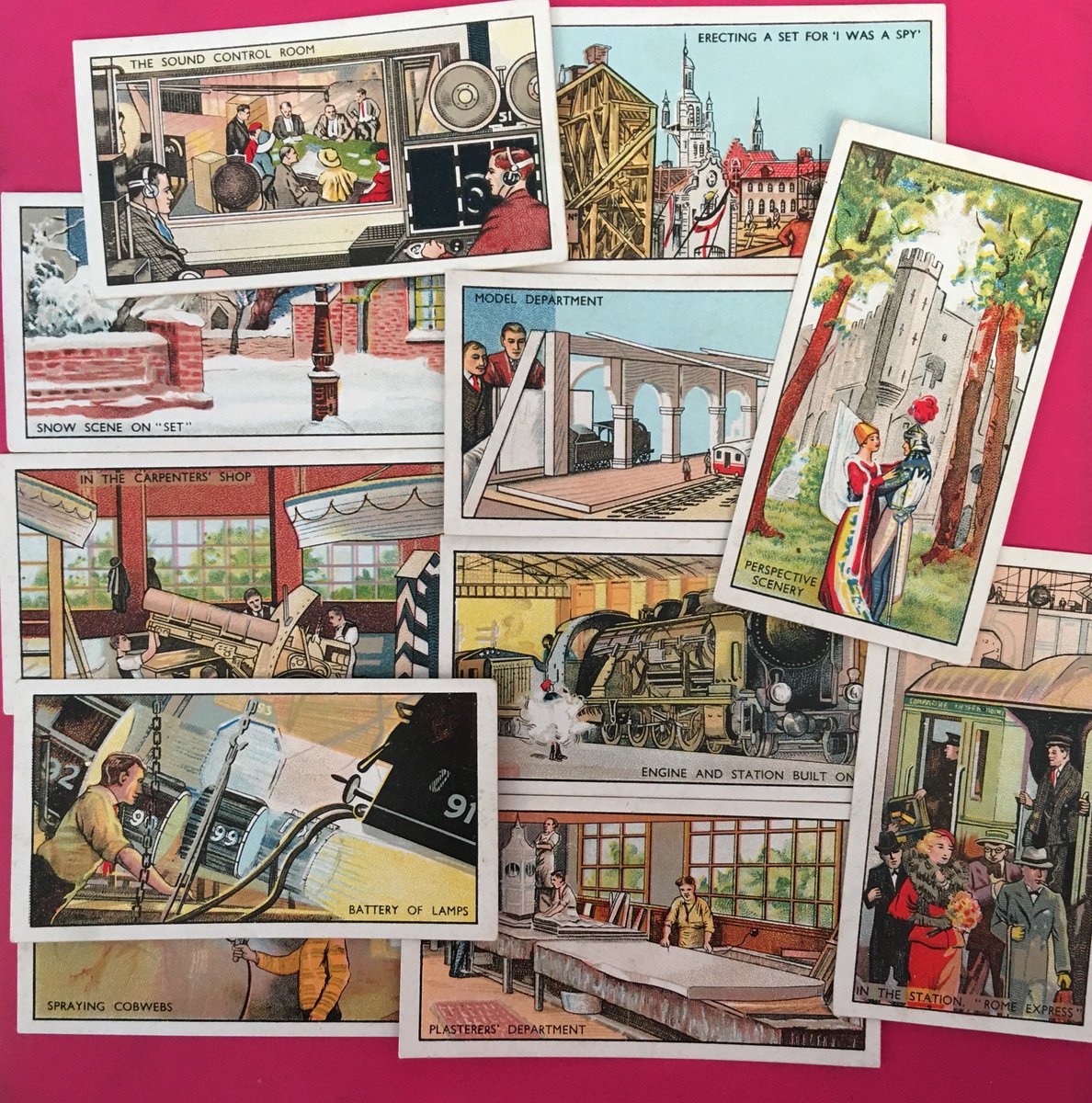 Look at these marvellous 1930s B Morris cigarette cards - a love letter to the talented craftspeople working behind the scenes in the British film industry! Happy #Valentines to our interviewees, interviewers and volunteers!