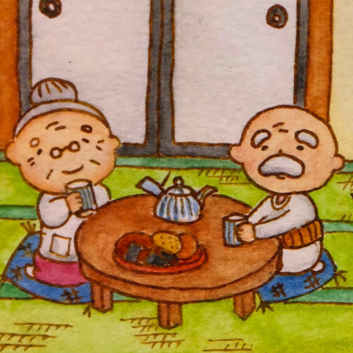 ট ইট র キクイケナオコ 今日はバレンタイン じーさんもばーさんとほっこりお茶の時間 じーさん ばーさん バレンタイン 水彩画 絵 イラスト ট ইট র キクイケナオコ 今日はバレンタイン じーさんもばーさんとほっこりお茶の時間 じーさん ばーさん バレンタイン 水彩画 絵 イラスト