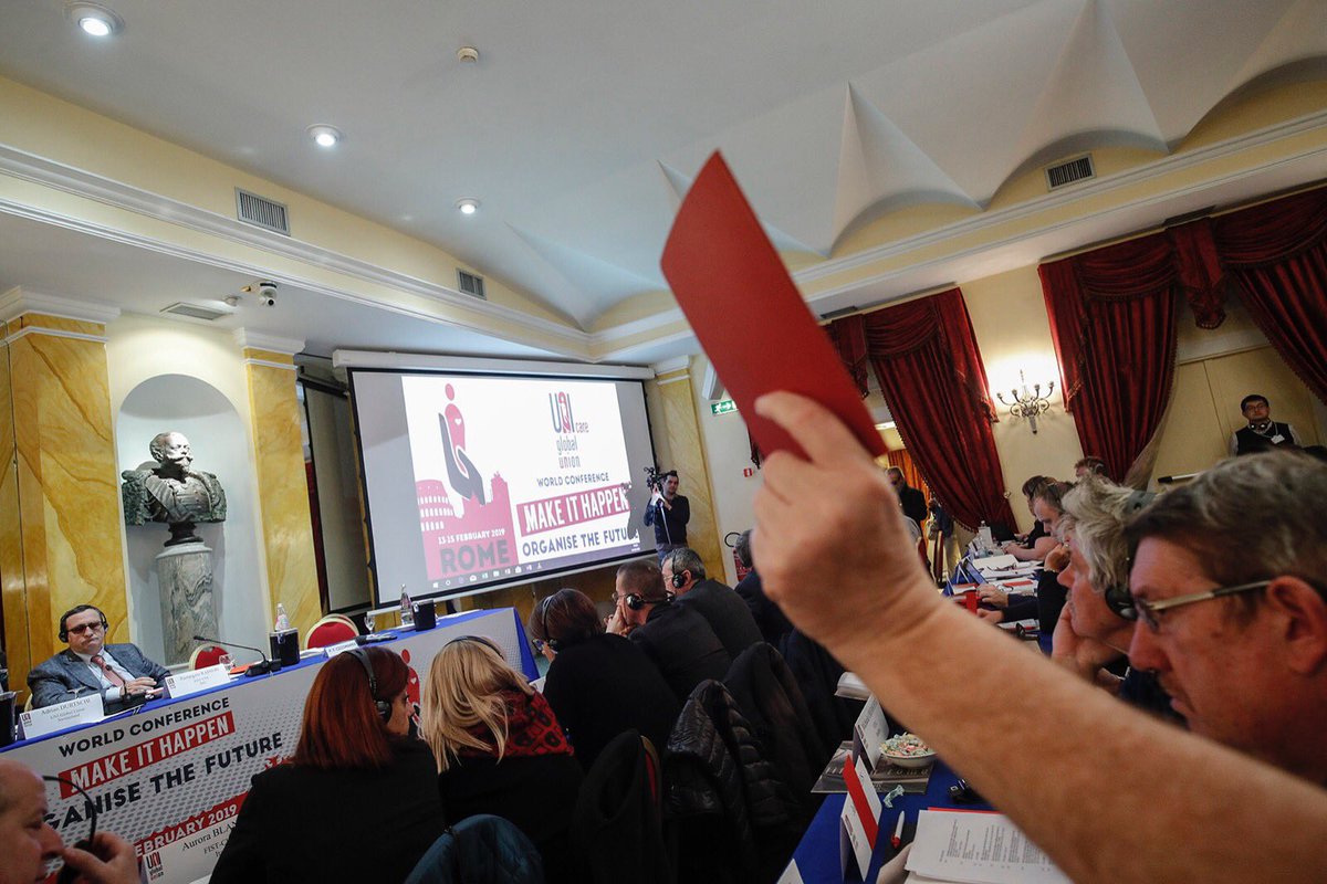 FistCisl's tweet photo. #Unicare @Uniglobalunion #WorldConference elects #MiguelZubieta @SanidadArg new president of the international union and vice presidents for Europe @pierraineri #FredericFavraud and America #LuissMiguelRanfla #Sntissste #OrganiseTheFuture #MaketItHappen https://t.co/R0c69nujJy