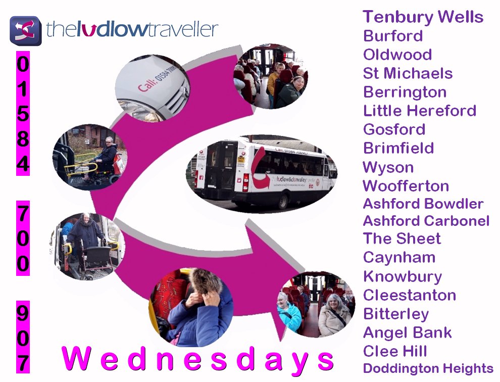 The Ludlow Traveller's been out on our regular Wednesday run collecting passengers from the Tenbury Wells area first thing then popping into Ludlow before going back out to the Clee hill area mid morning for our second run of the day. #Cleehills #TenburyWells #Ludlow