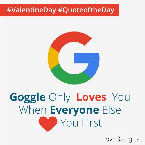 EyeQAdvertising's tweet photo. #ValentineDay #QuoteoftheDay

To boost your website ranking on Google, Dial 011-46780023 or email at hello@eyeqadvertising.com.

#eyeQAdvertising #Delhi #trivia #Digitalmarketing #marketing #branding #marketingtips #marketingstrategy #b2bmarketing https://t.co/AFx68mvkWb