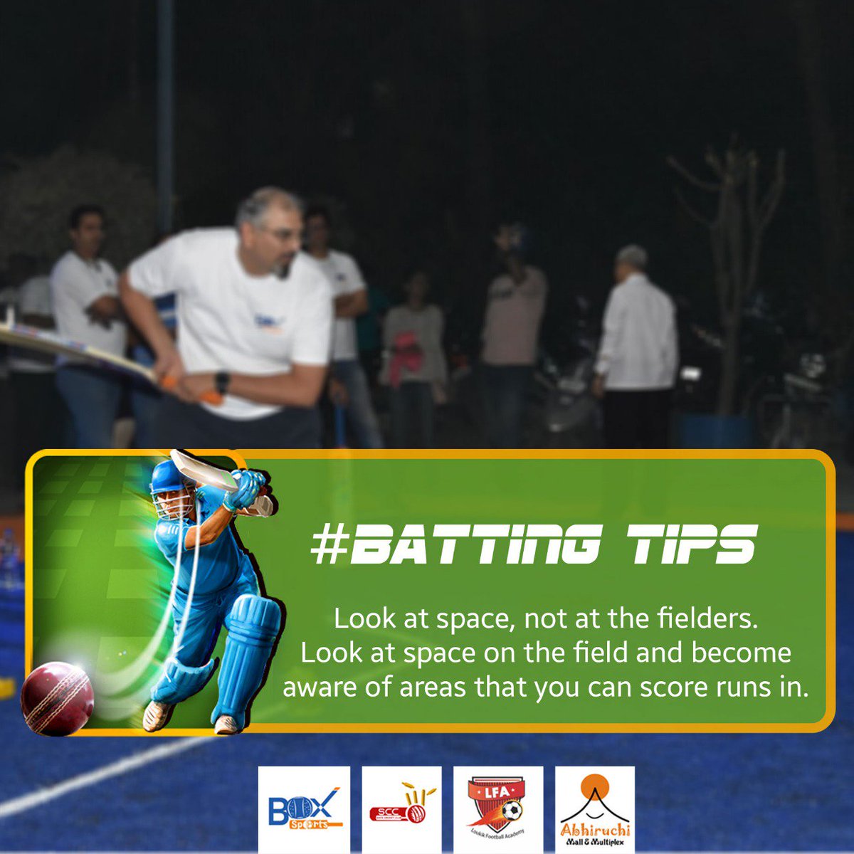 BoxSports2's tweet image. #BattingTips 
.
.
Box Sports #Cricket #Batting #space #fielders #runs #Sports #excitinggame #Adventurousgame #Outdoorgame #bubblebumpsoccer #football #punecricket #punefootball #Punesportslover #punekars #puneri #pune #punesportsperson #puneathletes #abhiruchimall #sportsfacility