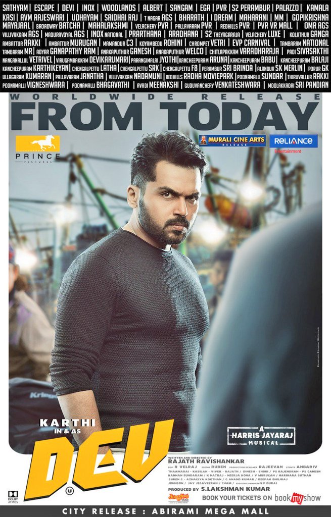dreamboatnt's tweet image. Best wishes to the entire team of #Dev.

@Karthi_Offl @Rakulpreet @PrincePictures_ @RajathDir @Jharrisjayaraj

#DevFromToday