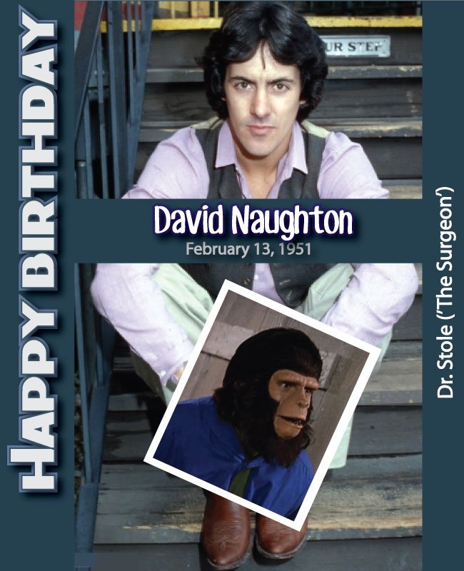 POTANexus's tweet photo. FEBRUARY 13 BIRTHDAYS
#DavidNaughton portrayed Dr. Stole, the chimpanzee intern in the #PlanetoftheApes TV episode, 'The Surgeon'. Prior to #POTA, he was the "I'm a Pepper too" lead dancer in #DrPepper commercials. Best known for #AnAmericanWerewolfinLondon
#ClassicMovies #POTATV https://t.co/zZ3C1hsBDx