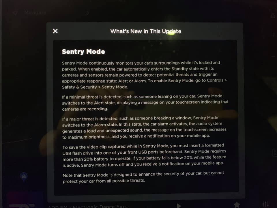 Tesla Raj On Twitter Release Notes For Sentry Mode And Dog